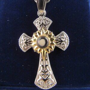 Stainless Steel Cross with Earth from Holyland. NWOT